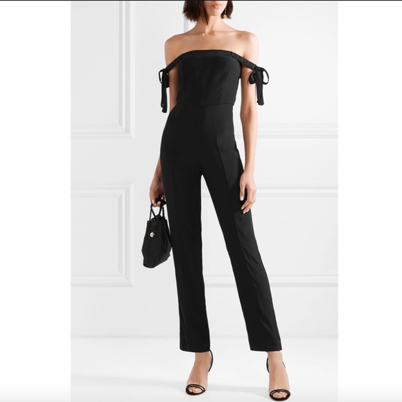 NEW STAUD Rosa off-the-shoulder crepe jumpsuit